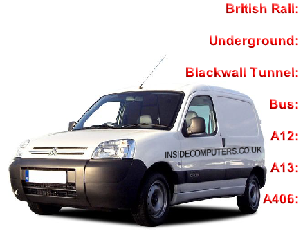 British Rail:

Underground:

Blackwall Tunnel:

Bus:

A12:

A13:

A406:
